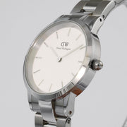  Shop Authentic Daniel Wellington Iconic Link White Dial Silver Steel Strap Watch For Women - DW00100205 - Luxxuri