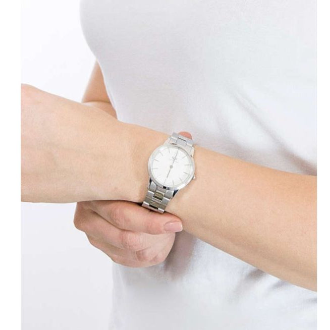  Shop Authentic Daniel Wellington Iconic Link White Dial Silver Steel Strap Watch For Women - DW00100205 - Luxxuri