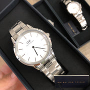  Shop Authentic Daniel Wellington Iconic Link White Dial Silver Steel Strap Watch For Women - DW00100205 - Luxxuri