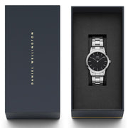  Shop Authentic Daniel Wellington Iconic Link Black Dial Silver Steel Strap Watch For Women - DW00100206 - Luxxuri