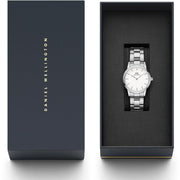  Shop Authentic Daniel Wellington Iconic Link White Dial Silver Steel Strap Watch For Women - DW00100207 - Luxxuri
