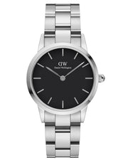  Shop Authentic Daniel Wellington Iconic Link Black Dial Silver Steel Strap Watch For Women - DW00100208 - Luxxuri