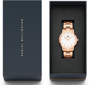  Shop Authentic Daniel Wellington Iconic Link White Dial Rose Gold Steel Strap Watch For Women - DW00100209 - Luxxuri