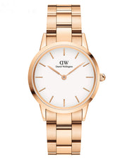  Shop Authentic Daniel Wellington Iconic Link White Dial Rose Gold Steel Strap Watch For Women - DW00100211 - Luxxuri