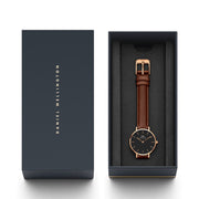  Shop Authentic Daniel Wellington Classic Petite St Mawes Black Dial Brown Leather Strap Watch For Women - DW00100225 - Luxxuri