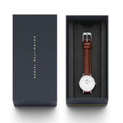  Shop Authentic Daniel Wellington Petite White Dial Brown Leather Strap Watch For Women - DW00100243 - Luxxuri