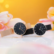  Shop Authentic Daniel Wellington Petite Ashfield Black Dial Black Mesh Strap Watch For Women - DW00100246 - Luxxuri