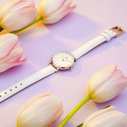  Shop Authentic Daniel Wellington Petite White Dial White Leather Strap Watch For Women - DW00100249 - Luxxuri