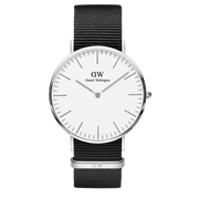  Shop Authentic Daniel Wellington Classic Petite Cornwall White Dial Black Nylon Strap Watch For Women - DW00100252 - Luxxuri