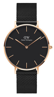  Shop Authentic Daniel Wellington Petite Ashfield Black Dial Black Mesh Strap Watch for Women - DW00100307 - Luxxuri