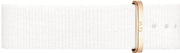  Shop Authentic Daniel Wellington Classic Dover Black Dial White Nylon Strap Watch For Women - DW00100310 - Luxxuri