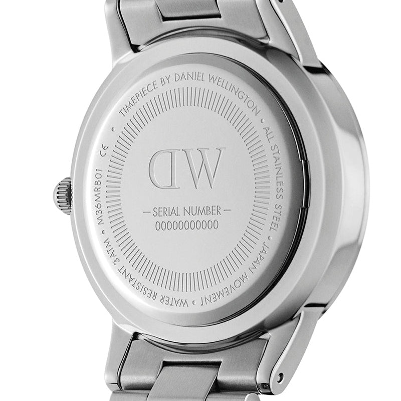  Shop Authentic Daniel Wellington Iconic Link Black Dial Silver Steel Strap Watch For Women - DW00100342 - Luxxuri
