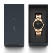  Shop Authentic Daniel Wellington Iconic Link Black Dial Rose Gold Steel Strap Watch For Men - DW00100344 - Luxxuri