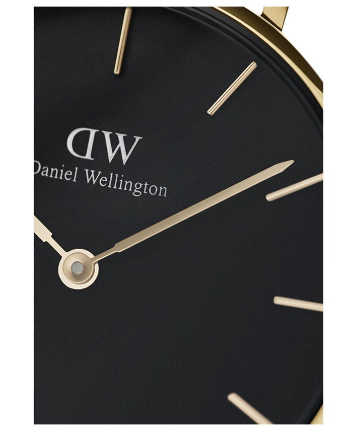  Shop Authentic Daniel Wellington Classic Petite Black Dial Gold Mesh Bracelet Watch For Women - DW00100347 - Luxxuri