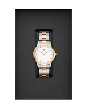  Shop Authentic Daniel Wellington Iconic Link White Dial Two Tone Steel Strap Watch For Women - DW00100358 - Luxxuri