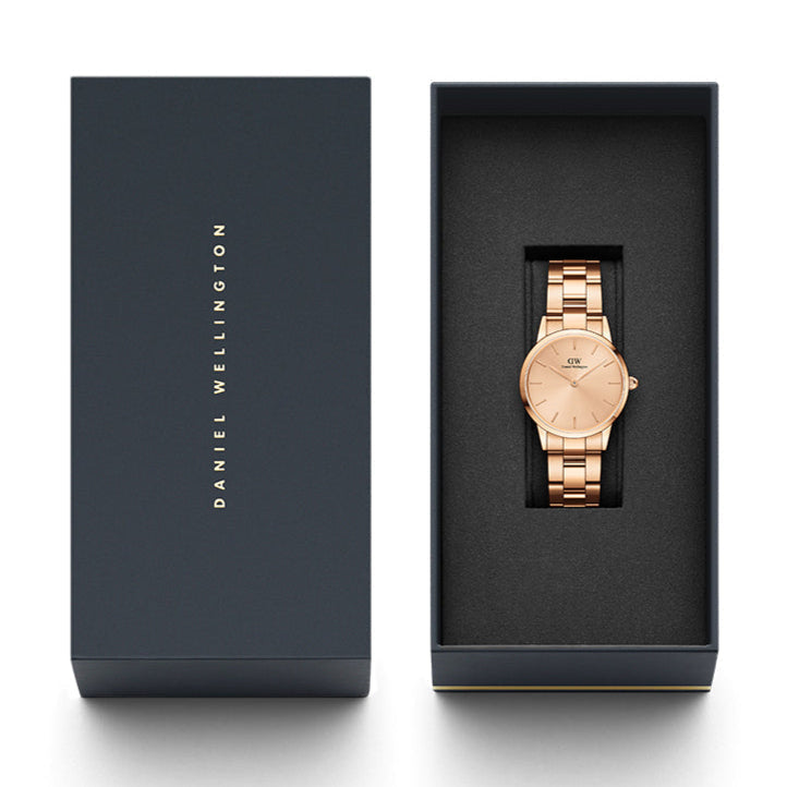  Shop Authentic Daniel Wellington Iconic Link Unitone Rose Gold Dial Rose Gold Steel Strap Watch For Women - DW00100401 - Luxxuri