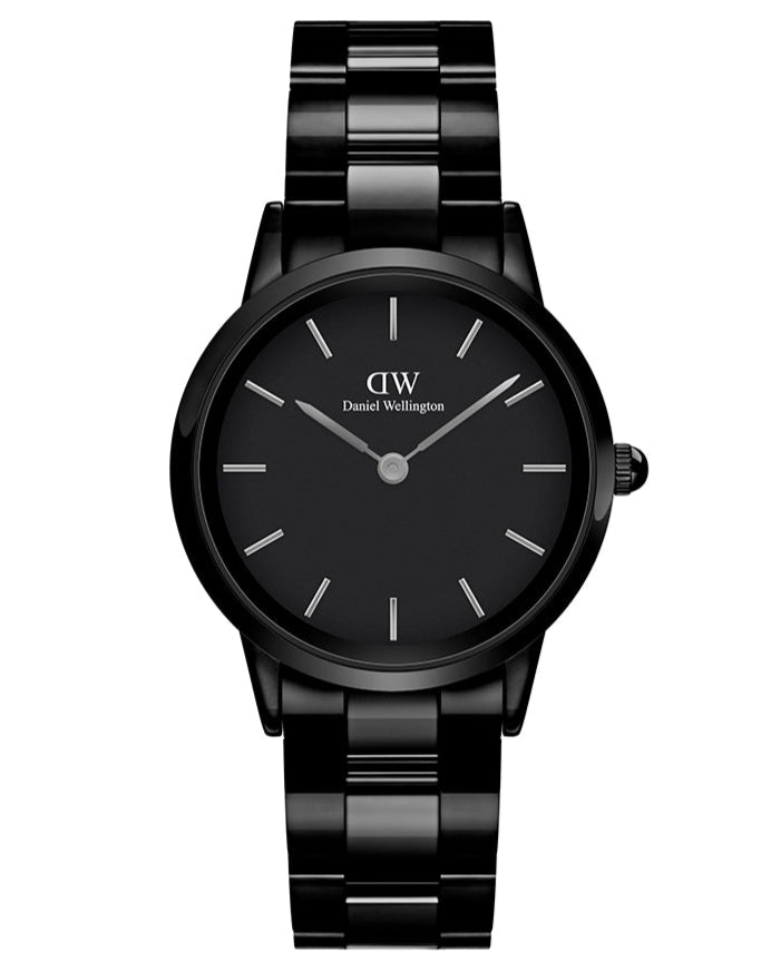  Shop Authentic Daniel Wellington Iconic Link Ceramic Black Dial Black Steel Strap Watch For Women - DW00100414 - Luxxuri