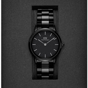  Shop Authentic Daniel Wellington Iconic Link Ceramic Black Dial Black Steel Strap Watch For Women - DW00100414 - Luxxuri