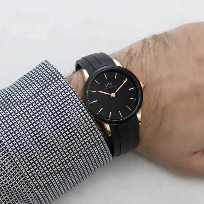  Shop Authentic Daniel Wellington Iconic Motion Black Dial Rubber Strap Watch For Women - DW00100426 - Luxxuri