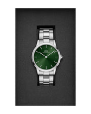  Shop Authentic Daniel Wellington Iconic Link Emerald Green Dial Silver Steel Strap Watch For Men - DW00100427 - Luxxuri