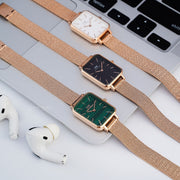  Shop Authentic Daniel Wellington Quadro Melrose White Dial Gold Mesh Strap Watch For Women - DW00100431 - Luxxuri