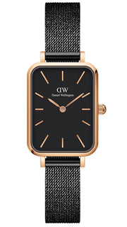  Shop Authentic Daniel Wellington Quadro Ashfield Black Dial Black Mesh Strap Watch For Women - DW00100433 - Luxxuri