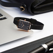  Shop Authentic Daniel Wellington Quadro Ashfield Black Dial Black Mesh Strap Watch For Women - DW00100433 - Luxxuri