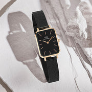  Shop Authentic Daniel Wellington Quadro Ashfield Black Dial Black Mesh Strap Watch For Women - DW00100433 - Luxxuri