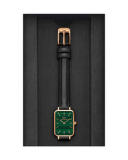  Shop Authentic Daniel Wellington Quadro Pressed Sheffield Green Dial Black Leather Strap Watch For Women - DW00100439 - Luxxuri