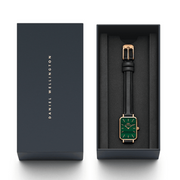  Shop Authentic Daniel Wellington Quadro Pressed Sheffield Green Dial Black Leather Strap Watch For Women - DW00100439 - Luxxuri