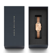  Shop Authentic Daniel Wellington Quadro Unitone Rose Gold Dial Rose Gold Mesh Strap Watch For Women - DW00100484 - Luxxuri