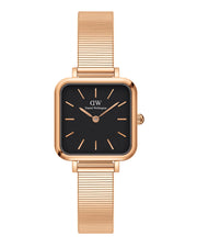  Shop Authentic Daniel Wellington Quadro Studio Black Dial Rose Gold Mesh Strap Watch For Women - DW00100518 - Luxxuri
