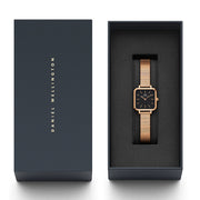  Shop Authentic Daniel Wellington Quadro Studio Black Dial Rose Gold Mesh Strap Watch For Women - DW00100518 - Luxxuri