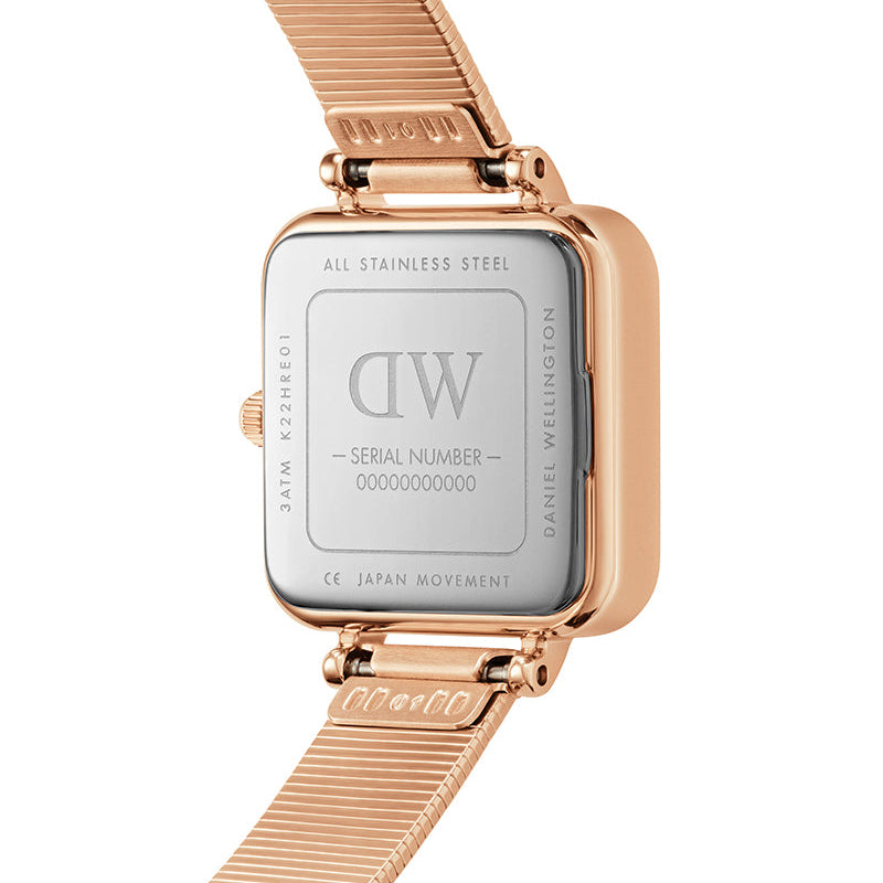  Shop Authentic Daniel Wellington Quadro Studio Green Dial Rose Gold Mesh Strap Watch For Women - DW00100520 - Luxxuri