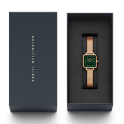  Shop Authentic Daniel Wellington Quadro Studio Green Dial Rose Gold Mesh Strap Watch For Women - DW00100520 - Luxxuri