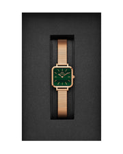  Shop Authentic Daniel Wellington Quadro Studio Green Dial Rose Gold Mesh Strap Watch For Women - DW00100520 - Luxxuri