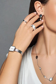  Shop Authentic Daniel Wellington Quadro Studio White Dial Silver Mesh Bracelet Watch For Women - DW00100521 - Luxxuri