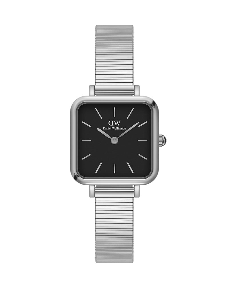  Shop Authentic Daniel Wellington Quadro Studio Black Dial Silver Mesh Strap Watch For Women - DW00100522 - Luxxuri