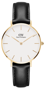  Shop Authentic Daniel Wellington Classic Petite Sheffield White Dial Black Leather Strap Watch For Women - DW00100230 - Luxxuri