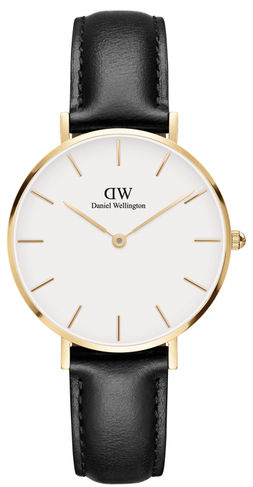  Shop Authentic Daniel Wellington Classic Petite Sheffield White Dial Black Leather Strap Watch For Women - DW00100230 - Luxxuri