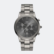 Shop Authentic Daniel Wellington Iconic Link Chronograph Grey Dial Grey Steel Strap Watch for Men - DW00100643 - Luxxuri