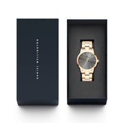  Shop Authentic Daniel Wellington Iconic Link Grey Dial Gold Steel Strap Watch For Women - DW00100334 - Luxxuri