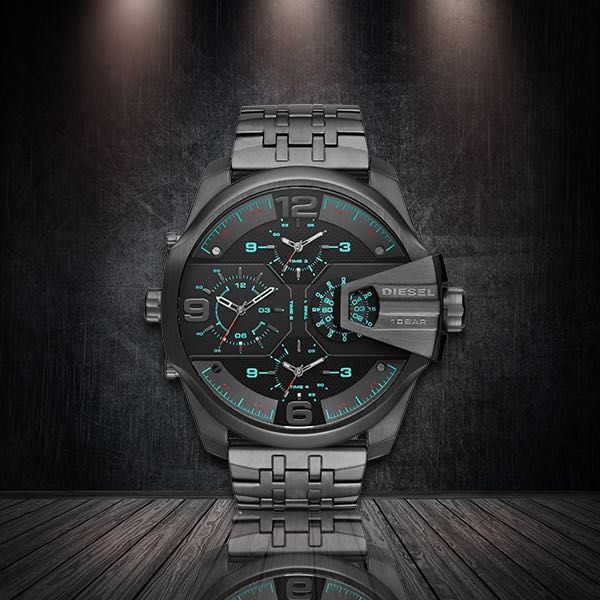  Shop Authentic Diesel Uber Chief Black Dial Grey Stainless Steel Strap Watch For Men - DZ7372 - Luxxuri