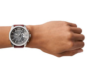  Shop Authentic Diesel Mega Chief Black & Silver Round Dial Brown Leather Strap Watch For Men - DZ4290 - Luxxuri