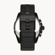  Shop Authentic Diesel Mega Chief Black Dial Black Leather Strap Watch For Men - DZ4323 - Luxxuri