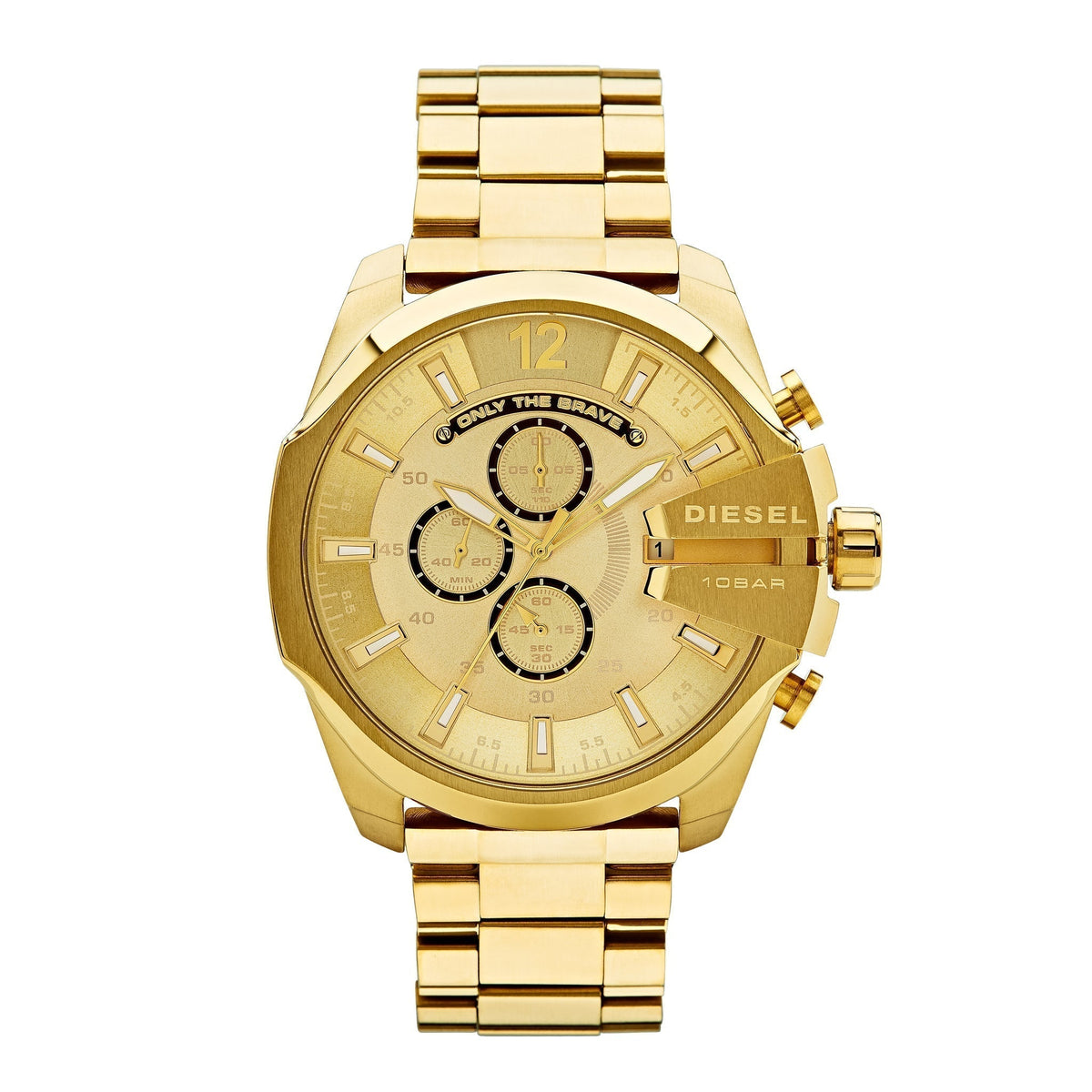 Shop Authentic Diesel Mega Chief Gold Dial Gold Steel Strap Watch For Men - DZ4360 - Luxxuri