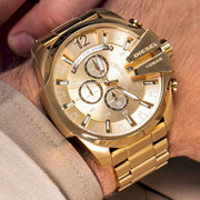  Shop Authentic Diesel Mega Chief Gold Dial Gold Steel Strap Watch For Men - DZ4360 - Luxxuri