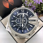 Shop Authentic Diesel Mega Chief Chronograph Blue Dial Silver Steel Strap Watch For Men - DZ4417 - Luxxuri