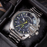  Shop Authentic Diesel Mega Chief Chronograph Blue Dial Silver Steel Strap Watch For Men - DZ4465 - Luxxuri