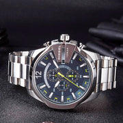  Shop Authentic Diesel Mega Chief Chronograph Blue Dial Silver Steel Strap Watch For Men - DZ4465 - Luxxuri
